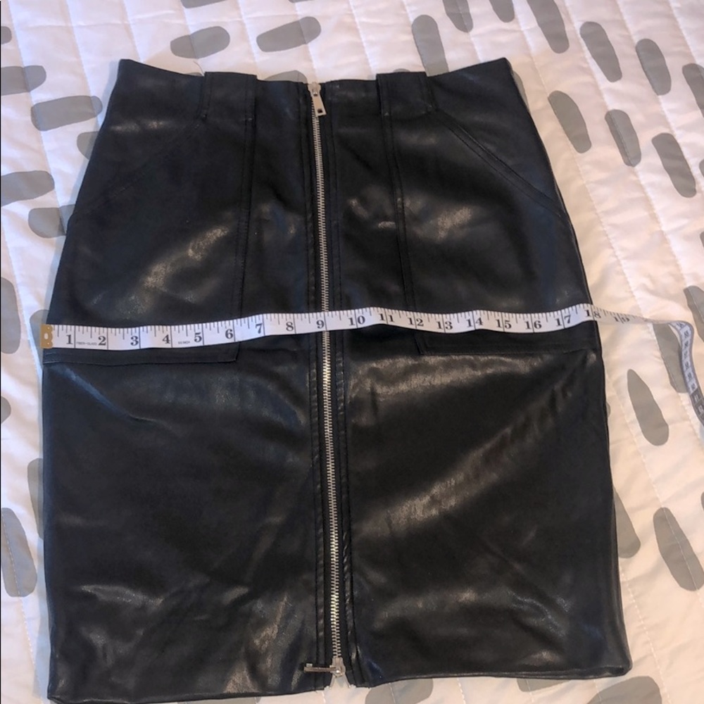 Vegan leather zipper skirt